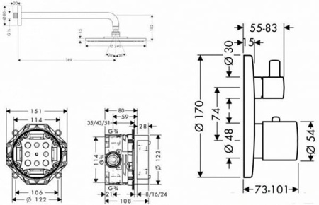 Душевая система Hansgrohe Raindance Air 27122000