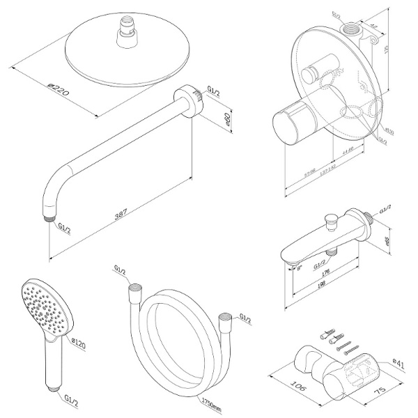 Душевой комплект AM.PM X-Joy TouchReel FP85A10020 Душевой комплект AM.PM X-Joy TouchReel FP85A10020