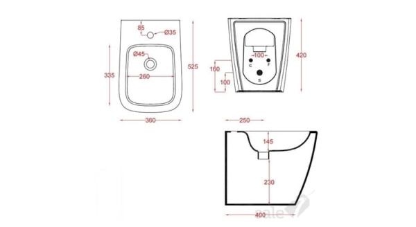 Биде напольное Artceram ASB002 01 00 bi
