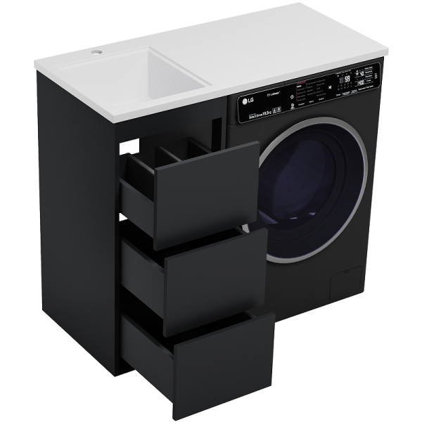 Тумба с раковиной под стиральную машину Brevita Grafit 40  Гавана 100 УТ000015083