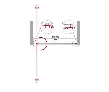 Душевая дверь (60х195) BelBagno ETNA-B-1-60-C-Cr-90