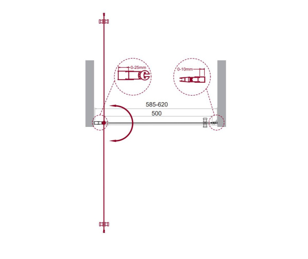 Душевая дверь (60х195) BelBagno ETNA-B-1-60-C-Cr-90