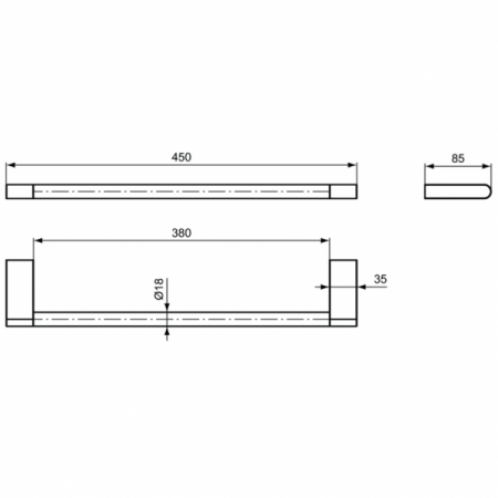 Полотенцедержатель 450 мм Ideal Standard N1386AA CONNECT, N1386AA