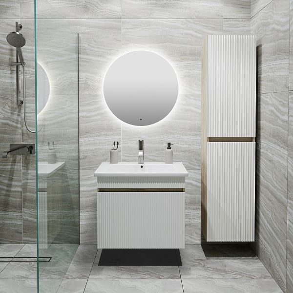 Тумба под раковину Runo крафтовый дуб  Модена 65 (00-00001425)