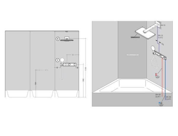 Термостат для ванны Hansgrohe RainSelect 15355000