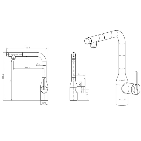 Смеситель для кухни с подключением к фильтру  Paulmark Viper Vi213105-CR