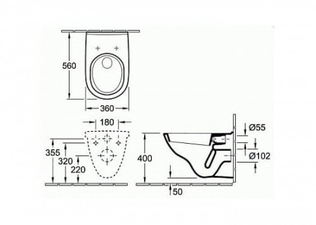 Унитаз подвесной Villeroy & Boch O.Novo 5660H1R1