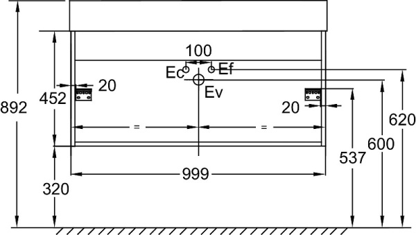 Тумба под раковину Jacob Delafon Vivienne 100 EB1585-N18-G1C
