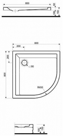 Душевой поддон полукруглый Kolo Pacyfik 80х80 XBN0780000