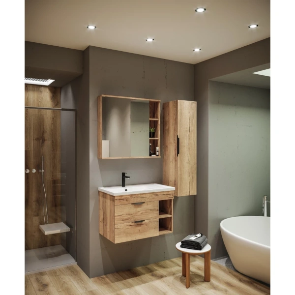 Зеркало-шкаф (82х73) Grossman Форта 208002 универсал. дуб галифакс