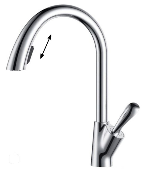 Смеситель для кухни D&K Venice.Baciano (DA1032541) с выдвижной лейкой