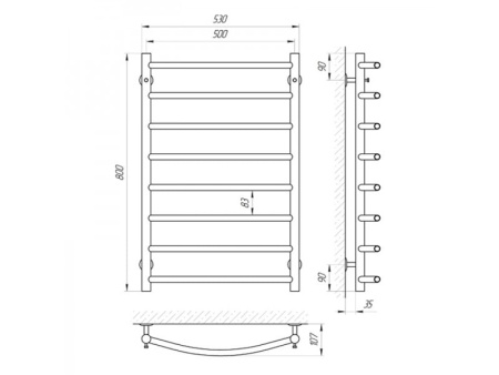 Полотенцесушитель Laris Классик П8