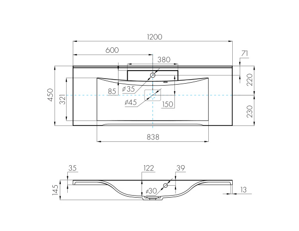 Раковина Aquaton Премьер М 120 белая 1A70483KPR010