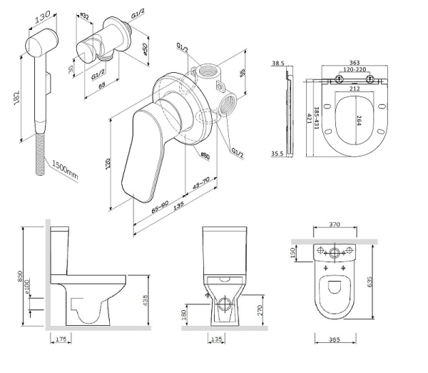Комплект душевого уголка AM.PM Gem UK91SA
