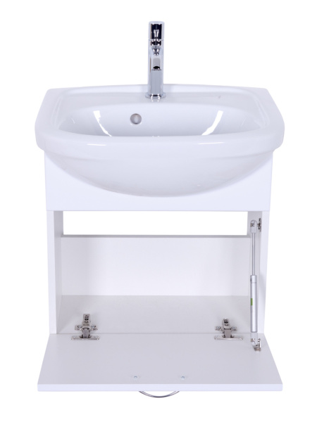 Тумба без раковины подвесная c раковиной Orange Лайт LRA-45TUW+RA белый глянец