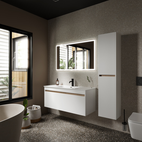 Тумба под раковину Sancos  Smart SM120-1W белый глянец