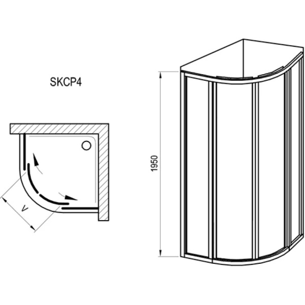 Душевой уголок Ravak Supernova SKCP4-90 95x95 3117O30211