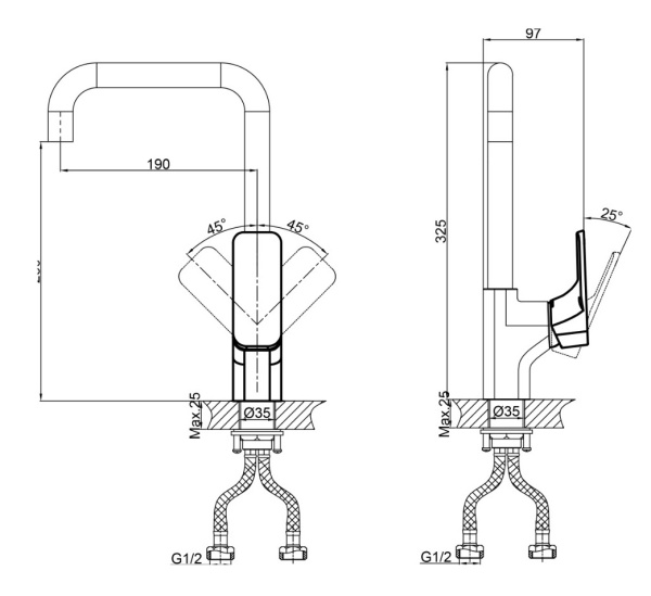 Смеситель для кухни D&K Berlin.Technische (DA1432495)