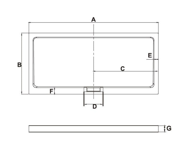 Душевой поддон прямоугольный RGW AWF-21 80х100х3,5 03250380-01