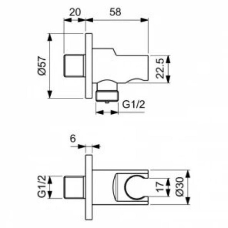Душевое подключение Ideal Standard BC807A5