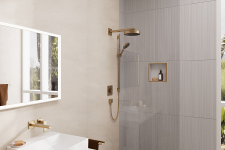 Смеситель для раковины встраиваемый Hansgrohe Metropol 32526140 шлифованная бронза