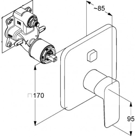 Встраиваемый смеситель для ванны Kludi Pure&Style 406593975