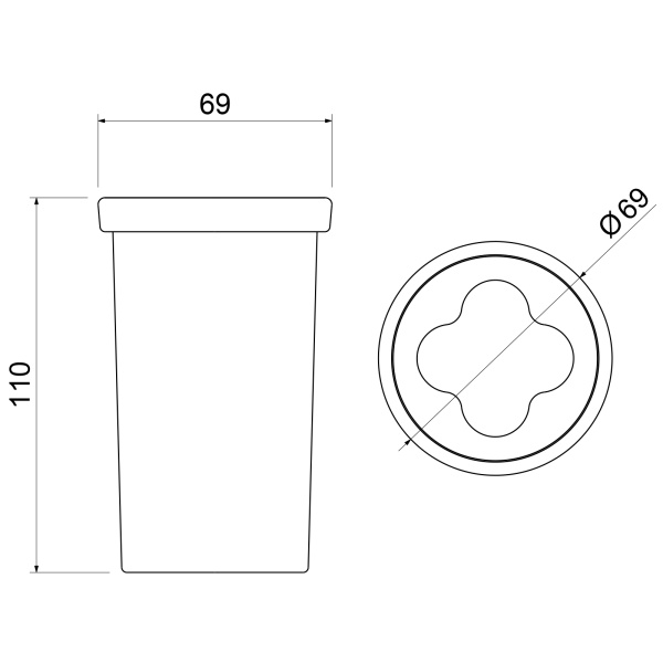 Стакан настольный для зубных щеток Timo Saona черный 13233/03