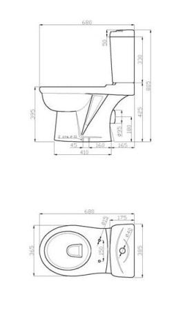 Унитаз-компакт Della Antler Super Plus Версаче (золото) DE6110900148