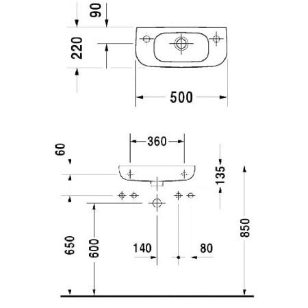 Умывальник Duravit D-Code 07065000092