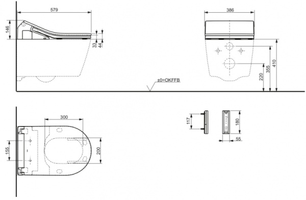 Крышка-биде с дистанционным управлением Toto Washlet RP TCF794CG#NW1 Крышка-биде с дистанционным управлением Toto Washlet RP TCF794CG#NW1