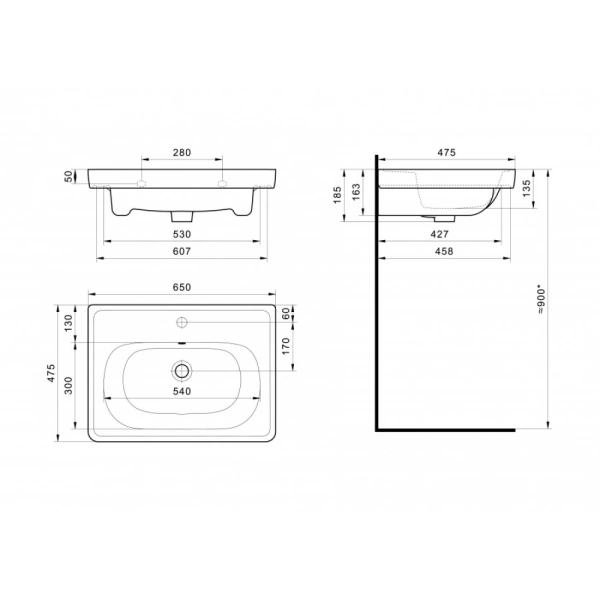 Раковина подвесная (65х47,5) Santek Нео Классик 65 1WH501862