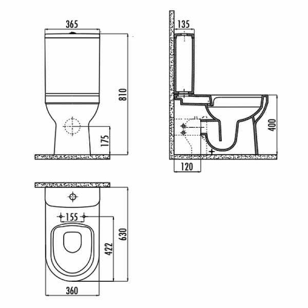 Унитаз безободковый напольный Creavit Letoon LT361-11CB00E-0000