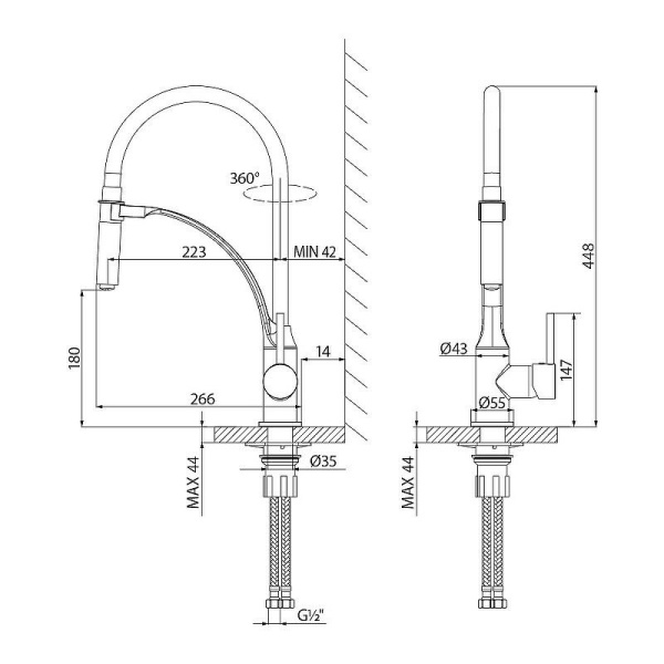 Смеситель для кухни Lemark Soul LM6007BL