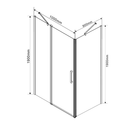 Душевой уголок Vincea  Orta VSR-1O9010CL (100х90)  хром, стекло прозрачное