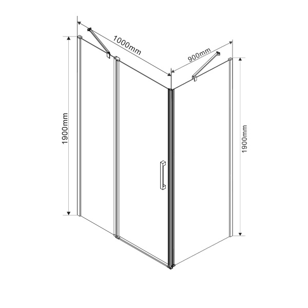 Душевой уголок Vincea  Orta VSR-1O9010CL (100х90)  хром, стекло прозрачное