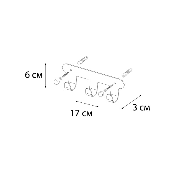 Планка 3 крючка Fixsen PRACTICA, белый FX-805W-3