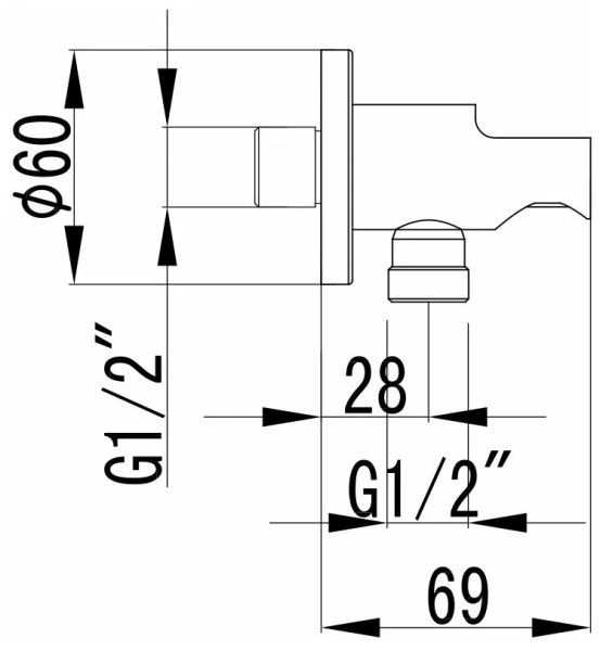 Подключение для душевого шланга Lemark (LM4885C) Подключение для душевого шланга Lemark (LM4885C)