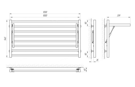 Электрический полотенцесушитель Laris Классик Горизонт П8