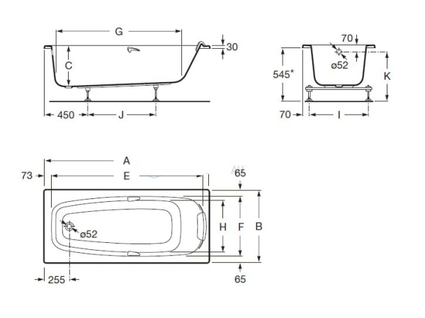 Акриловая ванна Roca Genova-N 248353000
