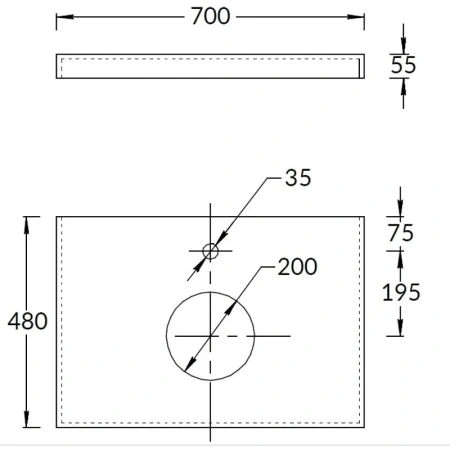 Столешница под раковину 70 Kerama Marazzi Canaletto Риальто CN70.SG560722R серый