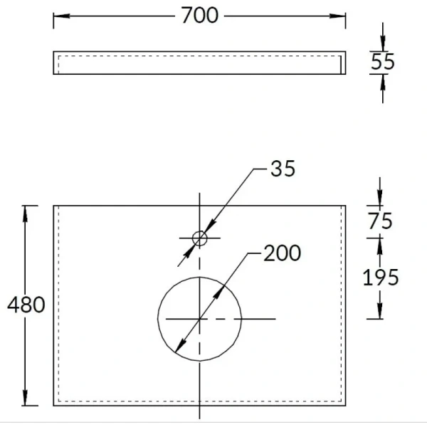 Столешница под раковину 70 Kerama Marazzi Canaletto Риальто CN70.SG560722R серый
