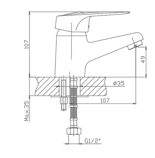 Смеситель для раковины Cron CN1004-2 Смеситель для раковины Cron CN1004-2