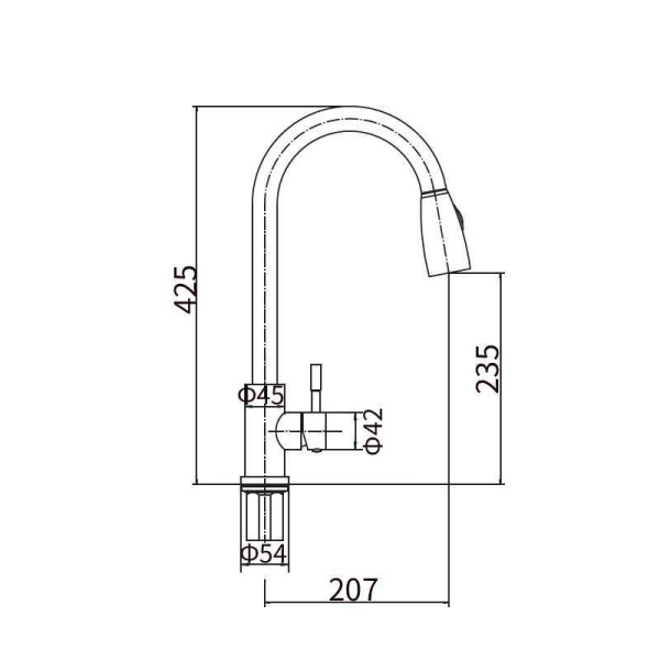 Смеситель для кухни с вытяжной лейкой FASHUN A56109-7 Смеситель для кухни с вытяжной лейкой FASHUN A56109-7