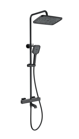 Душевая система с термостатом WONZON & WOGHAND STAY 2, черный матовый WW-B3016-T1-MB
