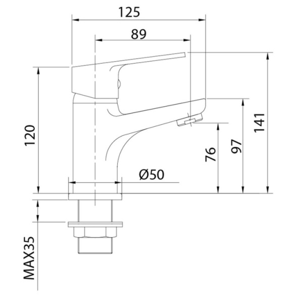 Смеситель для умывальника Milardo Helic (HELSB00M01)