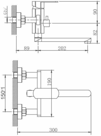 Смеситель для ванны Haiba HB60806