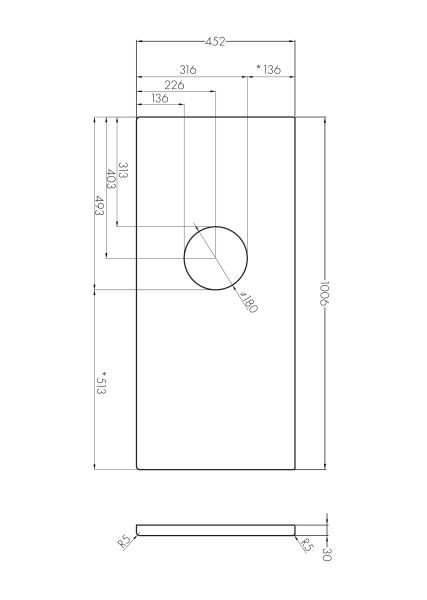 Столешница под раковину Aquaton Брук 100 (80+20) 1A204305BC010
