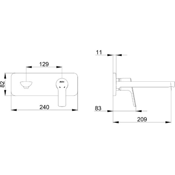 Смеситель для раковины E.C.A. Luna 102167606EX-K