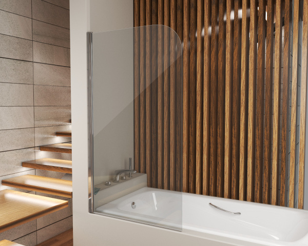 Душевая шторка на ванну (80х140) Grossman GR-100 хром, распашная