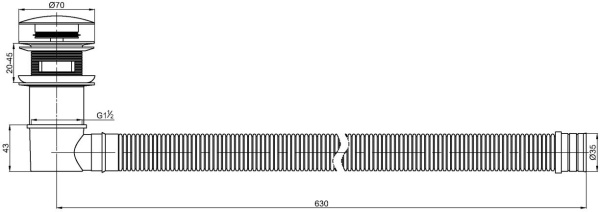 Слив-перелив для ванны BelBagno BB39-OVF-BORO брашированное золото